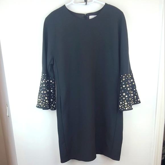 EUC ☆ Belle Badgley Dress w/ Studded Bell Sleeve - Picture 2 of 10